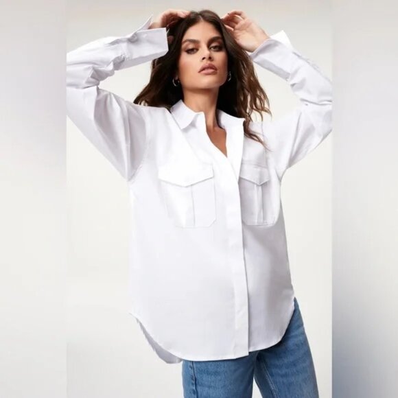 Good American The Good Shirt in White - Picture 3 of 10